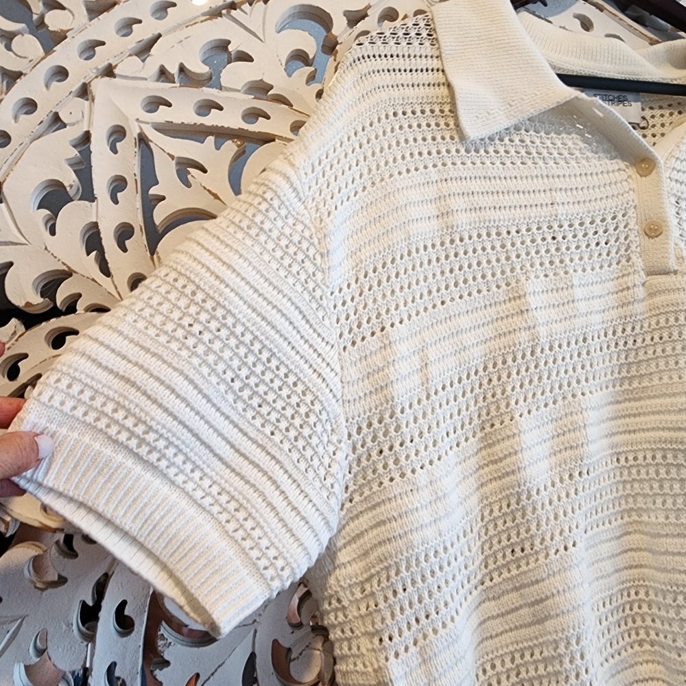 STITCHES & STRIPES REVOLVE TAYLIN POLO IN CHALK COLOR WOMENS SIZE XL NWOT - Picture 7 of 15